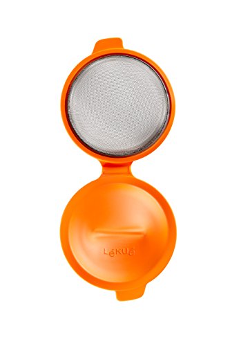 Lékué Escalfador de Huevos, Acero Inoxidable, Naranja, 9,3 x 11 x 7,5 cm