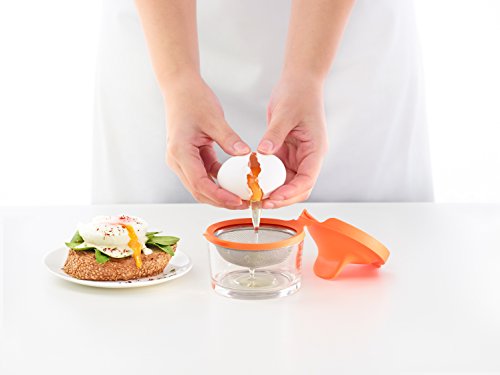 Lékué Escalfador de Huevos, Acero Inoxidable, Naranja, 9,3 x 11 x 7,5 cm