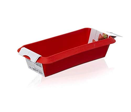 Lékué - Molde de silicona Rectangular, Rojo, 24cm