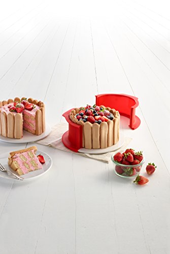 Lékué Molde Desmontable para Tarta, Rojo, 18 cm