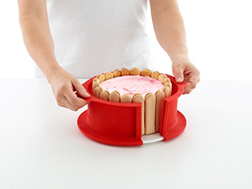 Lékué Molde Desmontable para Tarta, Rojo, 18 cm