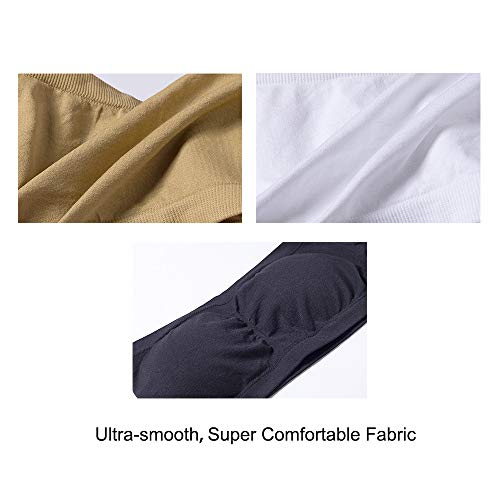 Lemef Sujetador sin Tirantes sin Costuras Bandeau Elástica con Rellenos Extraíbles para Mujer