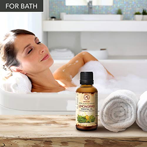 Lemongrass Aceite Esencial 50ml - Cymbopogon Flexuosus - India - Aceite de Limoncillo 100% Puro y Natural - Mejor para Aromaterapia - Baño - Fragancia para el Hogar - Lemongrass Essential Oil