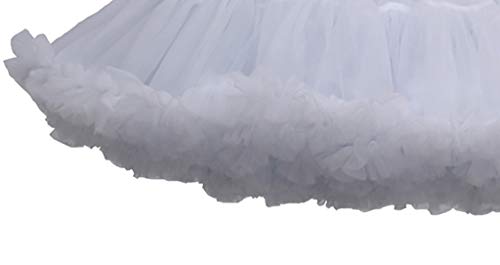 Lenfesh Mujeres Cancan Rockabilly 50s Retro Enaguas Faldas Baile de Ballet Tutu Faldas Color sólido con Lazo