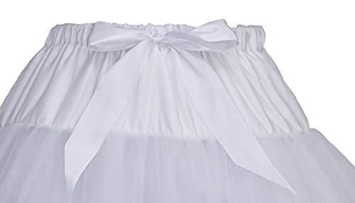 Lenfesh Mujeres Cancan Rockabilly 50s Retro Enaguas Faldas Baile de Ballet Tutu Faldas Color sólido con Lazo