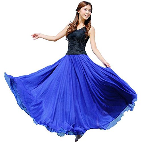 Lenfesh_Vestidos Falda para Mujer,Lenfesh Falda Tul Mujer Midi Falda Largo de Playa elástico Cintura Alta de Gasa de Midi Maxi Falda Plisada con Cintura Elástica para Mujeres