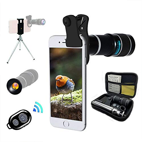 Lente Cámara Teléfono, Teleobjetivo Zoom 20X Universal, Trípode, Telescopio Monocular, Adecuado Para Casi El 98% De Teléfonos Inteligentes En El Mercado IPhone Compatible Samsung