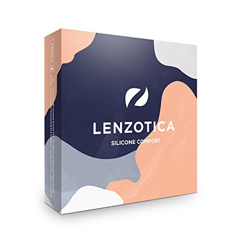 Lentes de contacto de hidrogel de silicona grises naturales 'Solid Grey' de alta cobertura + contenedor de LENZOTICA I 1 par (2 piezas) I DIA 14.00 I sin aumento I 0,00 dioptrías