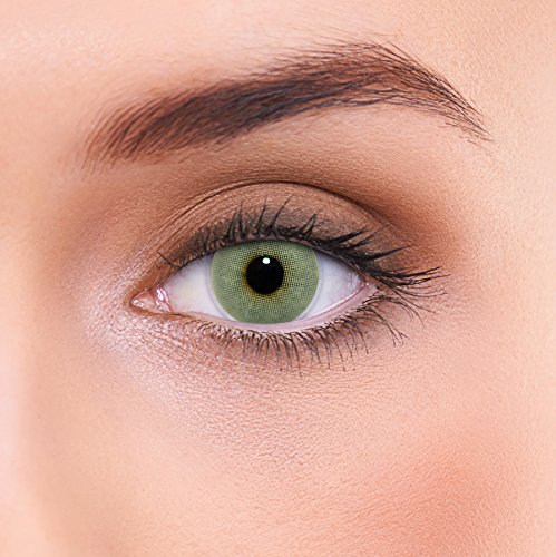 Lentes de contacto de hidrogel de silicona grises naturales 'Solid Grey' de alta cobertura + contenedor de LENZOTICA I 1 par (2 piezas) I DIA 14.00 I sin aumento I 0,00 dioptrías