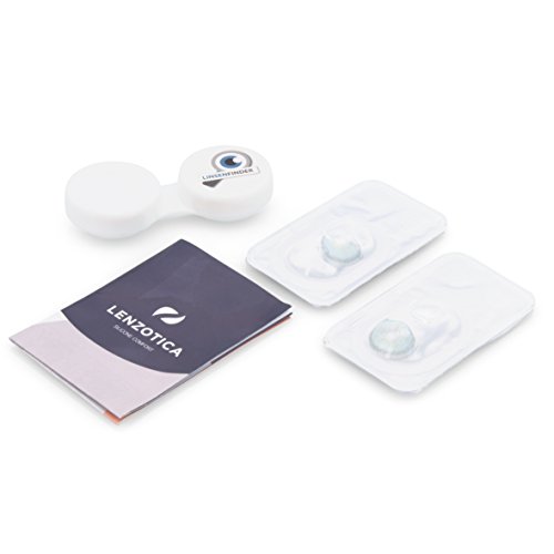 Lentes de contacto verdes naturales 'Platinum Green' de alta cobertura + contenedor de LENZOTICA I 1 par (2 piezas) I DIA 14.00 I sin aumento I 0,00 dioptrías