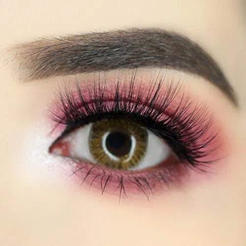 Lentillas de color avellana, sin corrección, 12 meses de uso, incluye solución multifunción para lentillas (10 ml), estuche (color aleatorio), pinza y aplicador