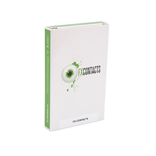 Lentillas de color"Avatar" + cápsulas de sangre artificial + recipiente de FXContacs en blanco, blandas, sin dioptrías pack de 2 unidades - cómodas y perfectas para Halloween, Carnaval, sin corregir