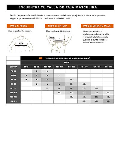 Leo Faja chaleco modelador para hombre, afina el abdomen, con soporte lumbar. - 035000000S, S, Blanco