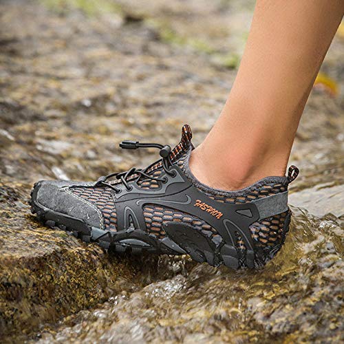 Leobtain Men Women Hiking Water Safety Shoes Running Basketball Badminton Shoes Quick Drying Lightweight Mesh Breathable Jogging Trail Outdoor Non-Slip Sneakers
