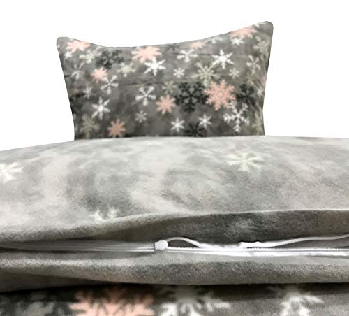 Leonado Vicenti – Juego de ropa de cama de forro polar cálido de 200 x 200 cm, para dormitorio, invierno, color plateado y cristal