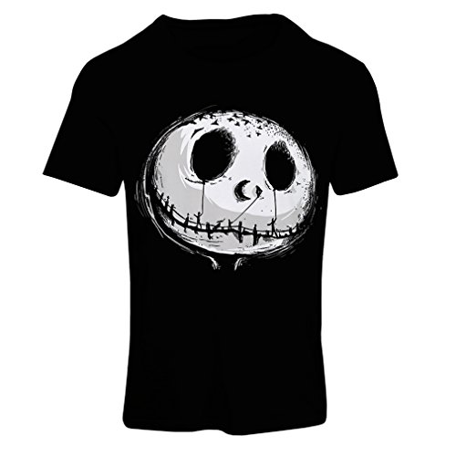 lepni.me Camiseta Mujer cráneo asustadizo Cara - Pesadilla - Ropa de Fiesta de Halloween (Large Negro Multicolor)