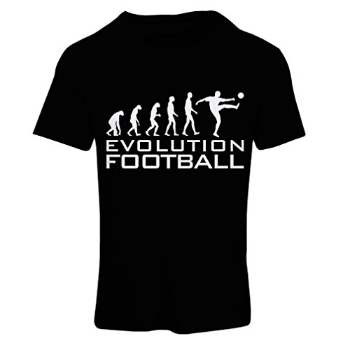 lepni.me Camiseta Mujer La evolución del fútbol - Camiseta de fanático del Equipo de fútbol de la Copa Mundial (Medium Negro Blanco)