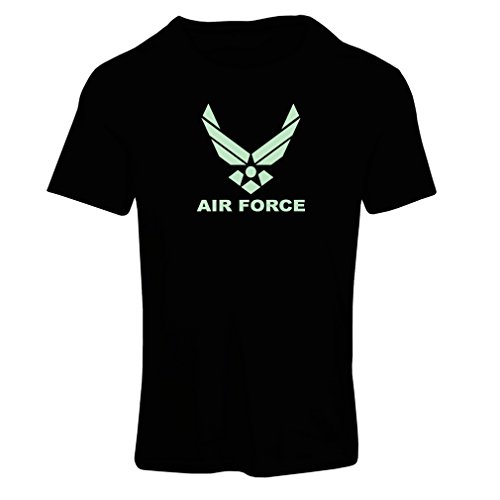 lepni.me Camiseta Mujer United States Air Force (USAF) - U. S. Army, USA Armed Forces (Medium Negro Fluorescente)
