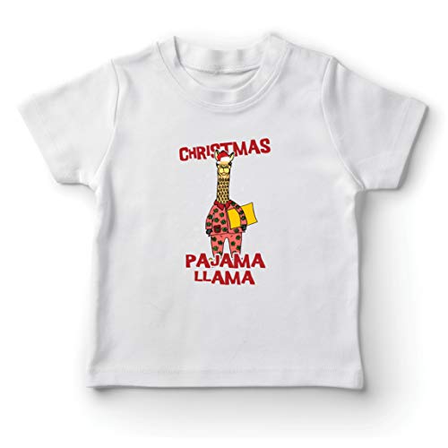 lepni.me Camiseta para Niño/Niña Llama, Vacaciones de Navidad, Trajes a Juego con la Familia (9-11 Years Blanco Multicolor)