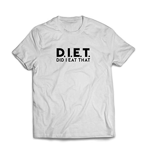 lepni.me Camisetas Hombre Dieta - ¿Comí eso? Divertido Ejercicio, Gimnasia, Ejercicio Diciendo (XXXXX-Large Blanco Multicolor)