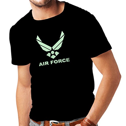 lepni.me Camisetas Hombre United States Air Force (USAF) - U. S. Army, USA Armed Forces (X-Large Negro Fluorescente)