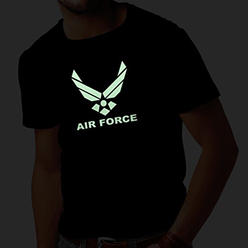 lepni.me Camisetas Hombre United States Air Force (USAF) - U. S. Army, USA Armed Forces (X-Large Negro Fluorescente)