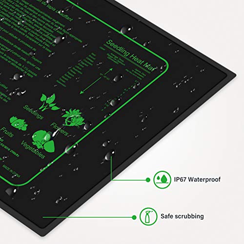 LERWAY Mantas Calefactoras Alfombrilla de Calentamiento de Cultivo Plántula, Accesorios para Acuario Semillas Calentador de Reptiles de Jardinería Invernaderos de Germinación 21W 20,75"x10" (Negro)