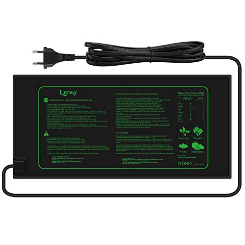 LERWAY Mantas Calefactoras Alfombrilla de Calentamiento de Cultivo Plántula, Accesorios para Acuario Semillas Calentador de Reptiles de Jardinería Invernaderos de Germinación 21W 20,75"x10" (Negro)
