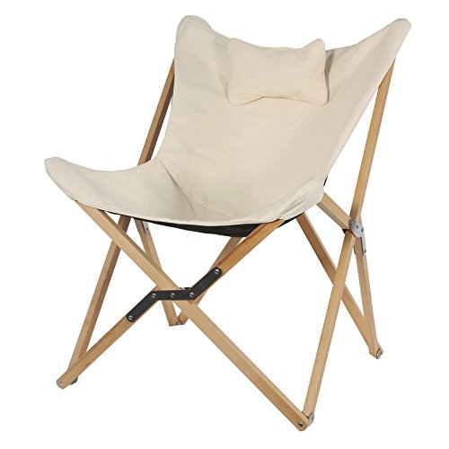 Lesli Living Sillón Naturel Estructura de Madera Plegable Mariposa Silla sillón (99 x 73 x 81