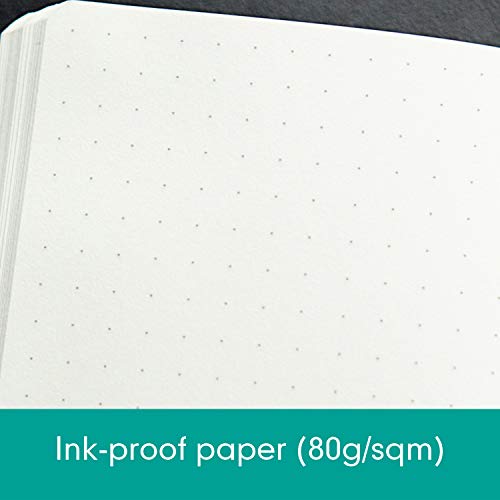 LEUCHTTURM1917 344792 Libreta de notas Medium (A5) tapas duras, 251 páginas numeradas, esmeralda, puntos