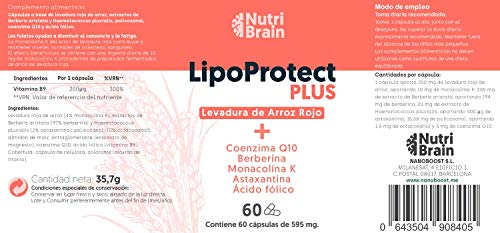 Levadura de Arroz Rojo Concentrada + 4 ingredientes adicionales para un efecto potenciado. LipoProtect Plus