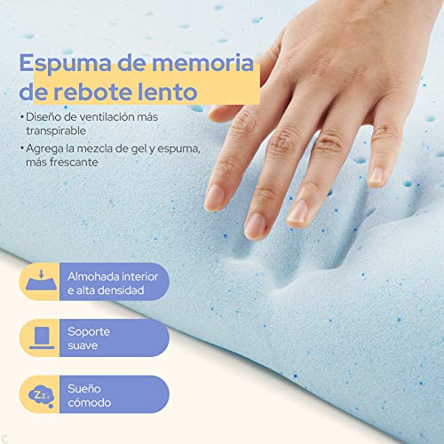 Levesolls Almohada Cervical Almohada Viscoelastica con 1 Funda Lavable