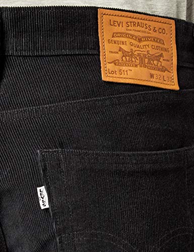 Levi's 511 Slim Fit Vaqueros, Negro Mineral Black 14W Warp Str Cord B Wt, 32W / 34L para Hombre