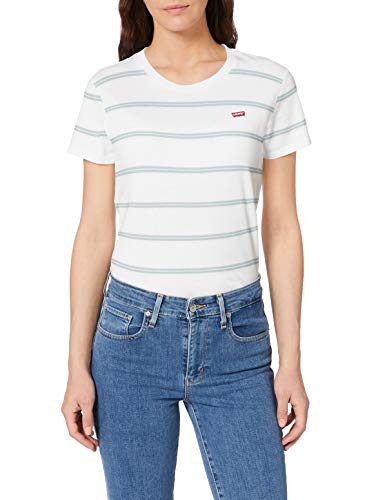 Levi's Perfect-tee Camiseta de Manga Corta, Multicolor (Alyssa Stripe Cloud Dancer 0062), Small para Mujer