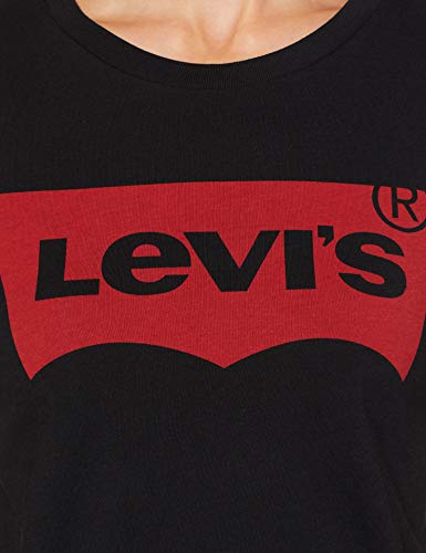 Levi's The Perfect Tee, Camiseta para Mujer, Negro (Large Batwing Black 201), Small
