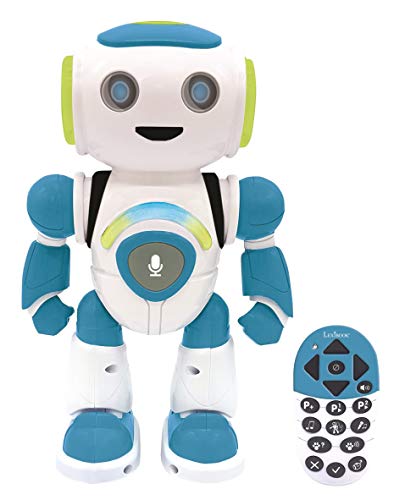 LEXIBOOK Robot Inteligente Powerman Junior Educativo e Interactivo, Lee la Mente, Baila, Toca Musica, Repite Las Frases, Mando a Distancia, Juguete a Partir de 3 años, Azul/Blanco (ROB20ES), Color
