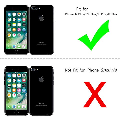 LeYi Funda iPhone 6 Plus / 7 Plus / 8 Plus Armor Carcasa con 360 Anillo iman Soporte Hard PC y Silicona TPU Bumper antigolpes Case para movil iPhone 7/8 Plus con HD Protector de Pantalla,Negro