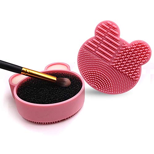 Lezed Limpiador de Silicona de Brochas para Pinceles de Maquillaje Almohadilla de limpieza con esponja de eliminación Reutilizable y Lavable Removedor de Color de Brocha a Seco 2 Piezas