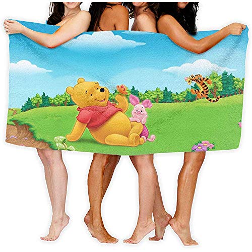 Lfff Winnie The Pooh con Amigos Absorbente Suave y Ligero para baño Piscina Manta de Picnic de Yoga Toallas de Microfibra 80 cm * 130 cm
