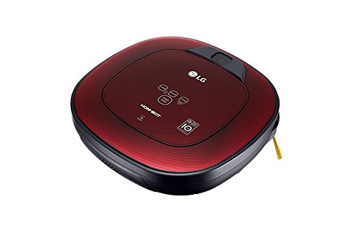 LG VR8602RR Hombot Turbo Serie 9 - Robot aspirador programable con doble cámara, para casas con niños y alfombras, colo rojo