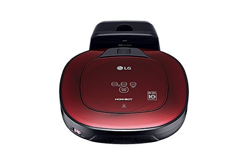 LG VR8602RR Hombot Turbo Serie 9 - Robot aspirador programable con doble cámara, para casas con niños y alfombras, colo rojo