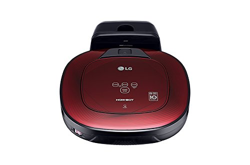 LG VR8602RR Hombot Turbo Serie 9 - Robot aspirador programable con doble cámara, para casas con niños y alfombras, colo rojo
