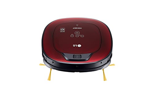 LG VR8602RR Hombot Turbo Serie 9 - Robot aspirador programable con doble cámara, para casas con niños y alfombras, colo rojo