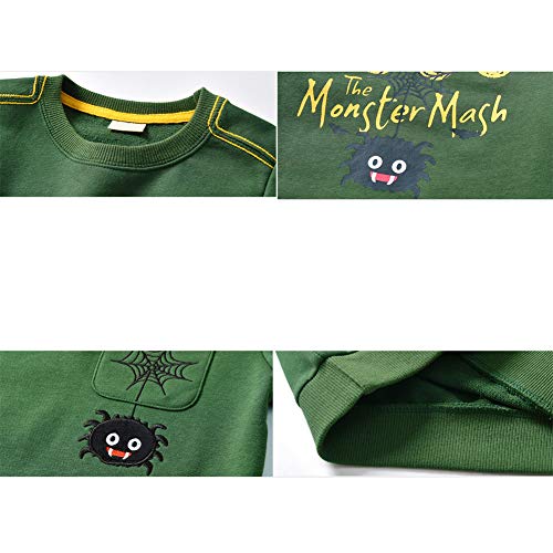 LGLE Traje de NiñO Boy Cartoon Spider Print Traje Dos Piezas SuéTer Pantalones Primavera Ropa para NiñOs,Green,4T(110)