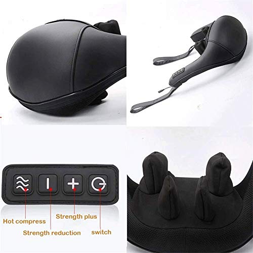 LG&S Shiatsu Hombro del Cuello masajeador eléctrico Trasero del Masaje con 4D Calor de amasamiento de Tejido Profundo para aliviar el Dolor Muscular
