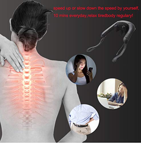 LG&S Shiatsu Hombro del Cuello masajeador eléctrico Trasero del Masaje con 4D Calor de amasamiento de Tejido Profundo para aliviar el Dolor Muscular