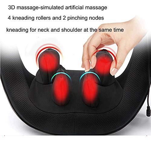 LG&S Shiatsu Hombro del Cuello masajeador eléctrico Trasero del Masaje con 4D Calor de amasamiento de Tejido Profundo para aliviar el Dolor Muscular