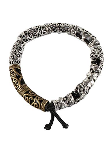 LHKJ 8 PCS Granos de Dreadlocks del Pelo Plata Tibetana de Tubo de Pelo para Joyería de Trenza del Pelo Accesorios de Decoraciones del Pelo Sucio Plata