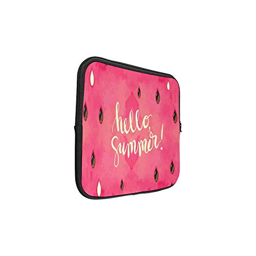 LIANGWE Diseño Personalizado Hola Verano Escrito a Mano Letras Funda Suave portátil Funda Bolsa Bolsa Piel para Macbook Air 11"(2 Lados)