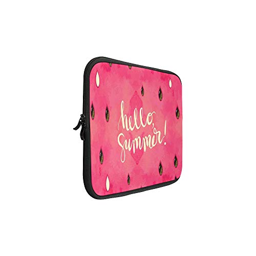 LIANGWE Diseño Personalizado Hola Verano Escrito a Mano Letras Funda Suave portátil Funda Bolsa Bolsa Piel para Macbook Air 11"(2 Lados)